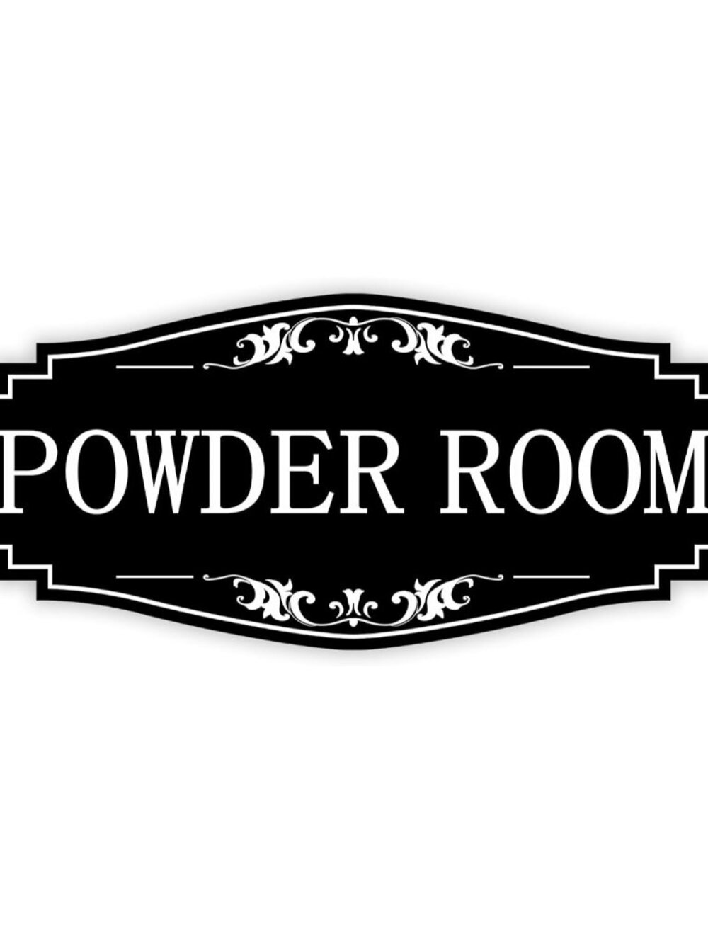Powder Room Sign Sticker for Business and Home,Self-adhesive Cute Powder Room Do